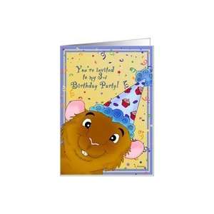  3rd Birthday Party Invitation   Guinea Pig Card Toys 