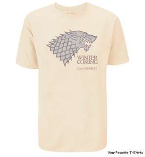 Licensed Game of Thrones Winter Is Coming Stark Adult Shirt M 2XL 