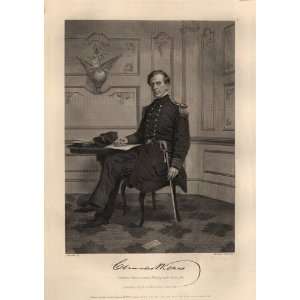 1862 Antique Engraving of Admiral Charles Wilkes by Alonzo Chappel