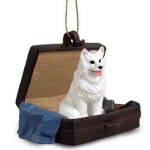  American Eskimo in Suitcase Christmas Ornament