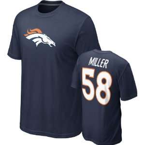  Von Miller #58 Navy Nike Denver Broncos Name & Number T 