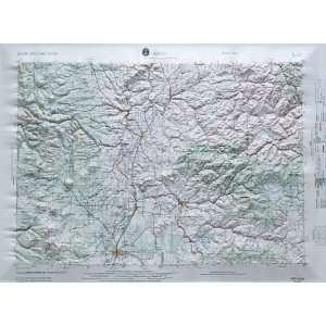 BEND REGIONAL Raised Relief Map in the state of Oregon with OAK WOOD 