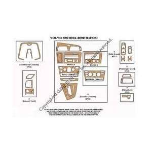 Volvo S60 Dash Trim Kit 01 02   21 pieces   Mahogany Burlwood (12 221)