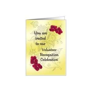 Volunteer Recognition Invitation Red Carnations Card