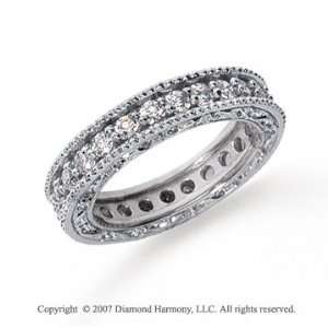   Carat Diamond Platinum Eternity Filigree Prong Band Jewelry