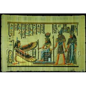  Handmade Egypt Painting Goddess Maat & Goddess Isis & God 