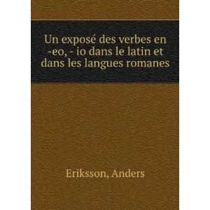  io dans le latin et dans les langues romanes Anders Eriksson Books
