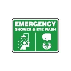  EMERGENCY SHOWER & EYE WASH (W/GRAPHIC) Sign   10 x 14 