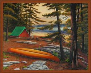 Home Away from Home by Jake Vandenbrink Camp Site 28x22 Framed Art 