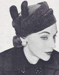 Vintage Crochet PATTERN to make 1940s Hat Turban Pillbox Cap NOT 