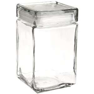 Anchor Hocking 85588R 1.5 Quart Stackable Square Clear Glass Storage 
