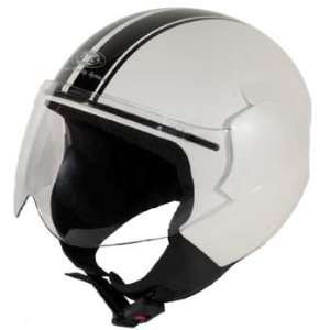  Visone Helmet with Bubble Shield Pearl with Stripe   Small 