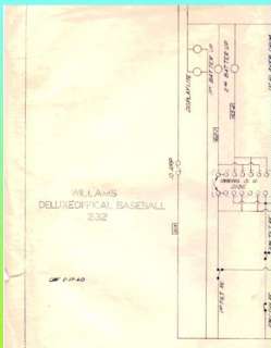 Deluxe Official Baseball 1960 Schematic ORIGINAL  