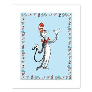  Dr. Seuss Cat in the Hat Character Bordered Petite Blue 