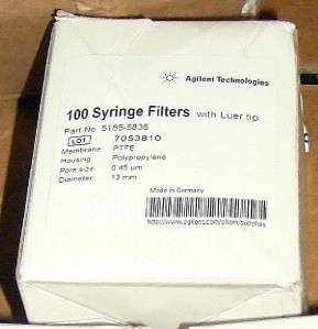 Lot 100 Agilent 5185 5836 Syringe Filters with Luer tip  