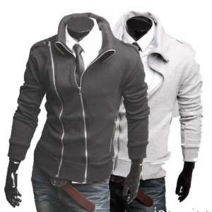 VVW Designer Mens Zip Style Jacket Coat Top Black/Gray  