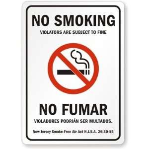  NO SMOKING VIOLATORS ARE SUBJECT TO FINE. NO FUMAR VIOLADORES 