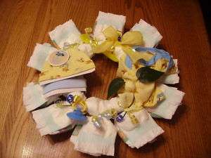   Cake Wreath Blue & Yellow & Puppys with Hat Set, Onsie & More  