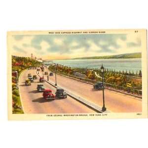   Postcard West Side Express Highway Hudson River NYC 