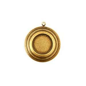 com Stampt Antique Brass Stacked Circles Round Setting 13mm Findings 