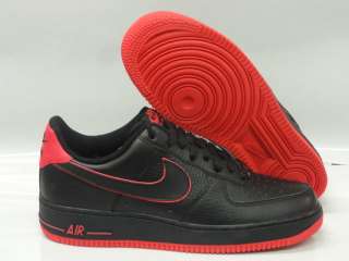 Nike Air Force 1 Low Black Red Sneakers Mens Size 12  