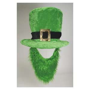   St. Patricks Day Leprechaun Green Top Hat Beard Costume Toys & Games