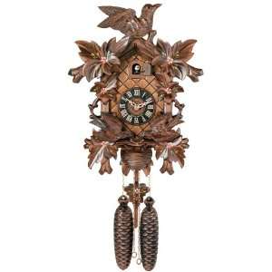 Eight Day Cuckoo Clock with Hand painted Flowers, Leaves, and Animated 