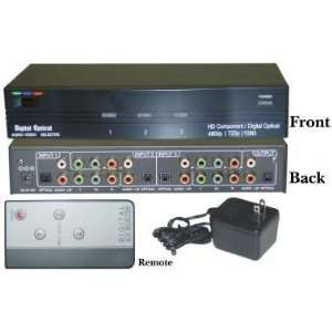  3 in / 1 Out, Component Video (HD Compatible) + Optical 