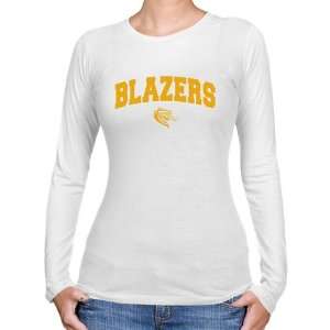  UAB Blazers Ladies White Logo Arch Long Sleeve Slim Fit T 