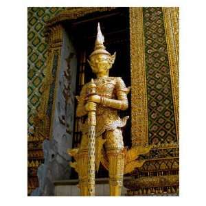  Statue Guarding Emerald Buddha, Bangkok, Thailand Travel 
