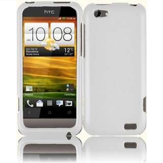 Virgin Mobile HTC One V Primo Phone Accessory White Rubberized Hard 