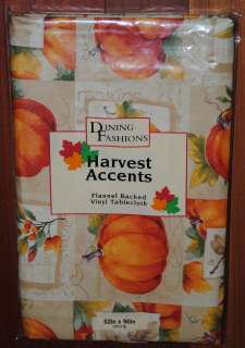 Vinyl Tablecloth~Fall Pumpkin~Autumn Leaf~Country Harvest~Thanksgiving 