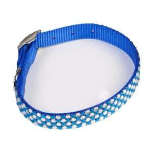  Swarovski Crystal Dog Collar Blue Clear Polka Dot 16 Pet 