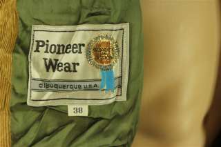 Vintage Pioneer Wear Tan Corduroy Western Style 3 Button Suit Jacket 