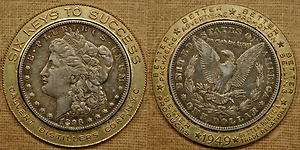 1896 O ENCASED ADVERTISING MORGAN DOLLAR ★ ALCOHOL ★ CALVERT 