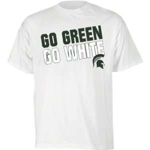  Michigan State Spartans White Go Green Go White Slogan T 
