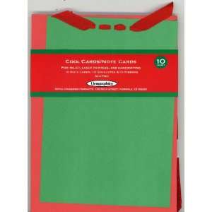  Green Cool Cards Note Cards with Red Ribbon Office 