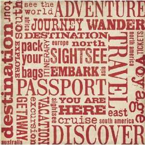  World Traveler Words 12 x 12 Double Sided Paper Arts 