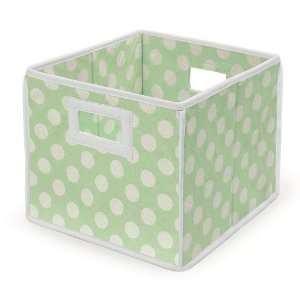 Folding Basket/Storage Cube   Sage Polka Dot (Set of 2)
