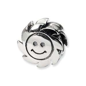   (tm) Sterling Silver Smiling Sun Bead / Charm Finejewelers Jewelry