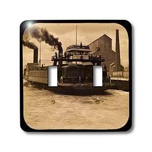 Scenes from the Past Magic Lantern Slide   Vintage Railroad Car Ferry 