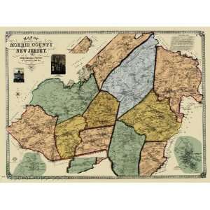  MORRIS COUNTY NEW JERSEY/NJ LANDOWNER MAP BY J.B. SHIELDS 