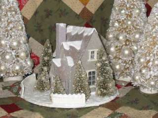 Victorian Champagne Putz Christmas Small House Cottage  