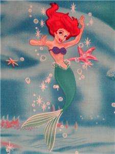   Disney Little Mermaid Fabric BTY Cartoon Ariel Children Movie  