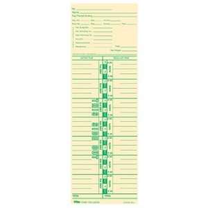  TOPS BUSINESS FORMS TOP12533 Time Cards,Num Days, Payroll 