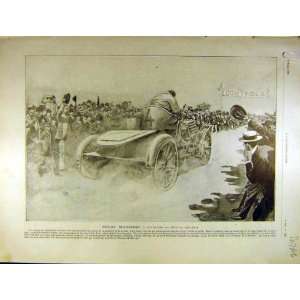  1903 Automobile Racing Sport Chariot Horse Print