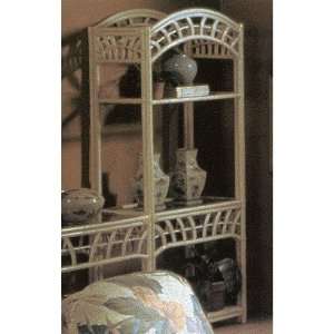   South Sea Rattan 1607 1600 New Kauai 77 H Etagere Finish Pecan Baby