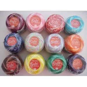 30 Balls Variegated and White #8 Perle/pearl Cotton Thread for Crochet 