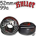 bullet shockwave skateboard wheels 52mm 99a black red swirly by