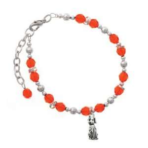 Spotted Dog Orange Czech Glass Beaded Charm Bracelet [Jewelry]